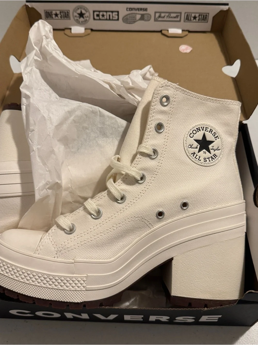 Converse Chuck 70 De Luxe Heel Shoes Egret Sneaker Unisex W 9.5 M 7.5 A05348C - Picture 15 of 16